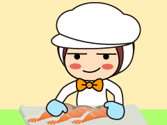 京都市北区平野宮北町/水産コーナーでお魚を捌く/週3日